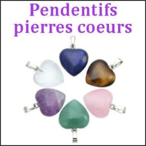 Pendentifs pierres coeurs