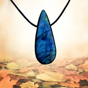 Pendentif tranche labradorite N°3202