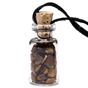 Pendentif bouteille oeil de tigre