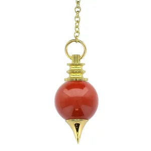 Photo d'un Pendule sephoroton en pierre de jaspe rouge