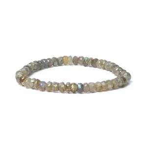 Bracelet en labradorite de qualité supérieure. Composé de perles facettées d'une dimension de 6 mm.
